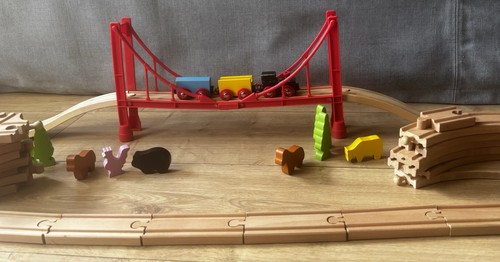 Wooden train track set - track,