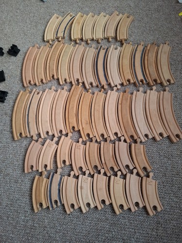 Wooden train track curve - wooden,